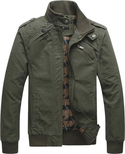 Men's Casual Cotton Slim Fit Collar Jacket