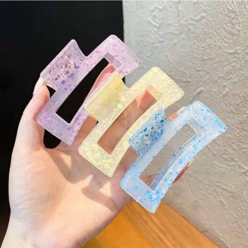 Kẹp tóc chữ nhật nhiều màu thiết kế đơn giản phong cách Hàn quốc