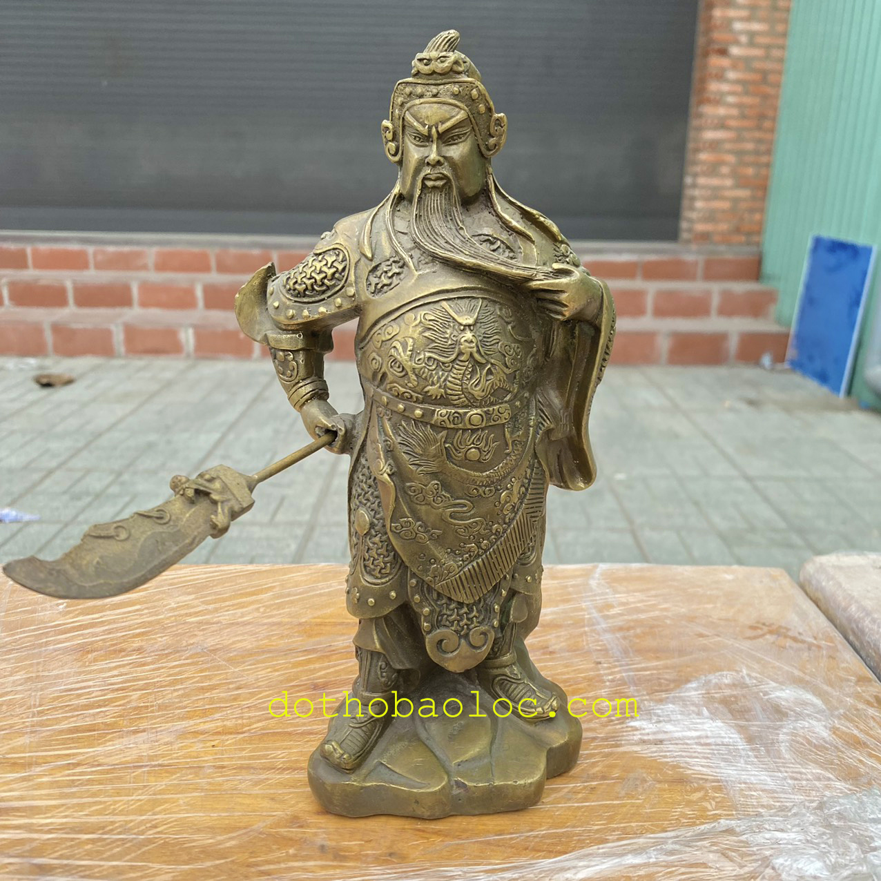 Tượng Quan Công bằng đồng Cao 23cm