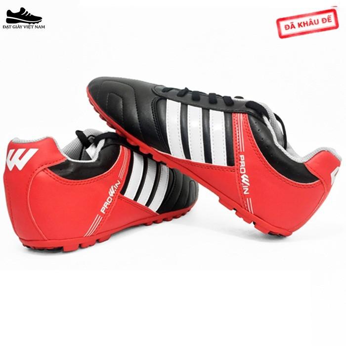 Giày bóng đá, đá bóng, giày đá banh Prowin 3 vạch mẫu mới nhất - màu đen đỏ