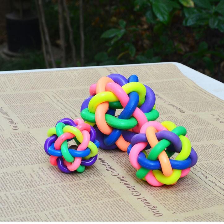 Đồ chơi bóng xoắn 7 màu cho chó mèo (3 size