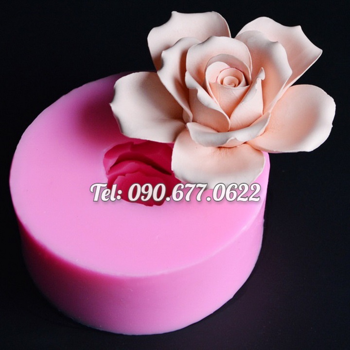 Khuôn rau câu silicone hoa hồng cánh tim - Mã số 1642