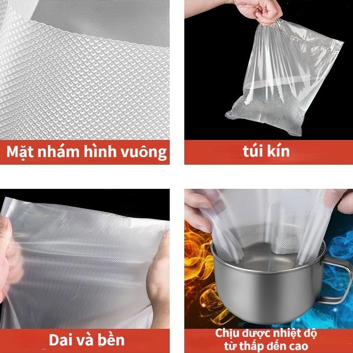 Set 100 Túi Hút Chân Không Thực Phẩm Một Mặt Nhám Size 20x25cm Tiện Lợi Dày Dặn