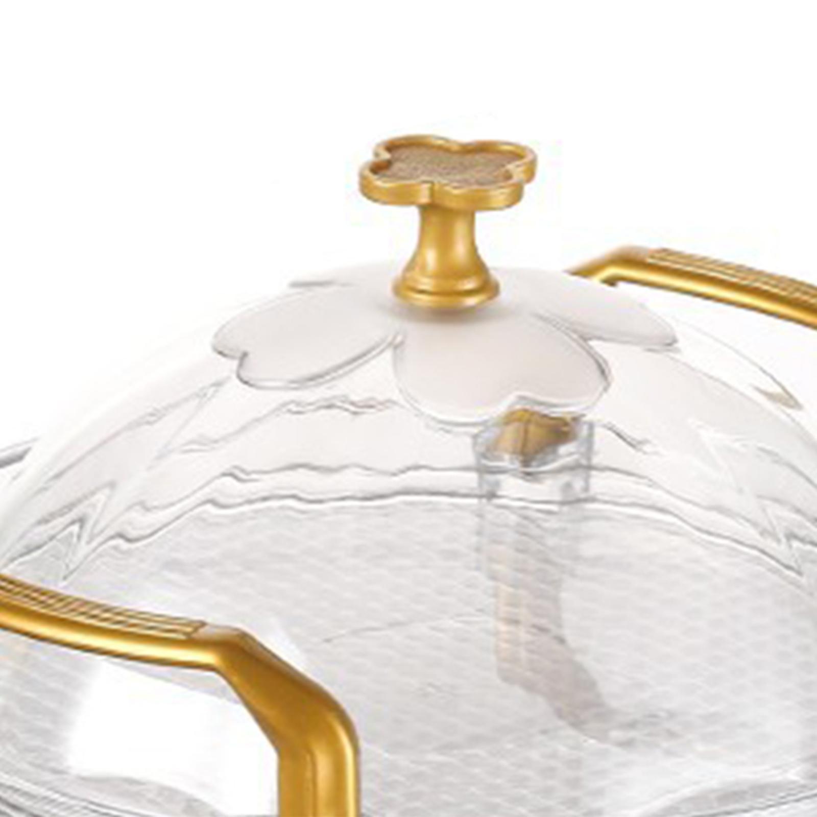 Cake Stand with Cover Round Serving Tray with Handle Dessert Snack Tray Countertop Organizer Transparent for Tea Breakfast