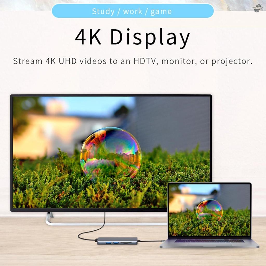 Đầu Đọc Thẻ Nhớ Tf Đa Năng 5 Trong 1 Tc18 Usb Type C Sang Hd Usb3.0 Cho Laptop