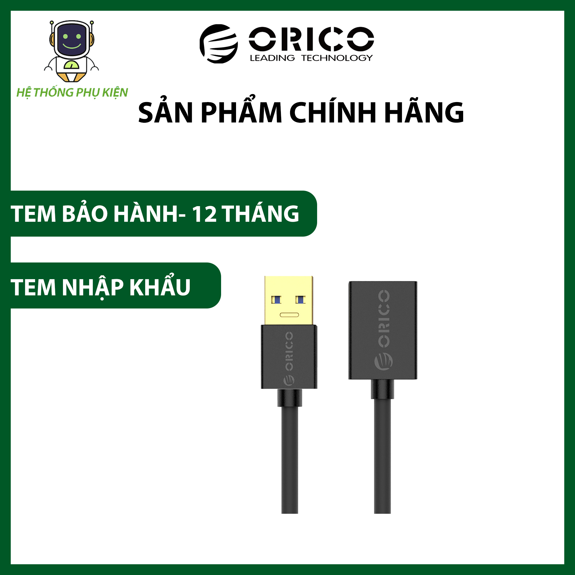 Cáp Nối: Chuẩn USB 3.0 Sang USB 3.0 ORICO U3-MAA01-BK Hàng Chính Hãng