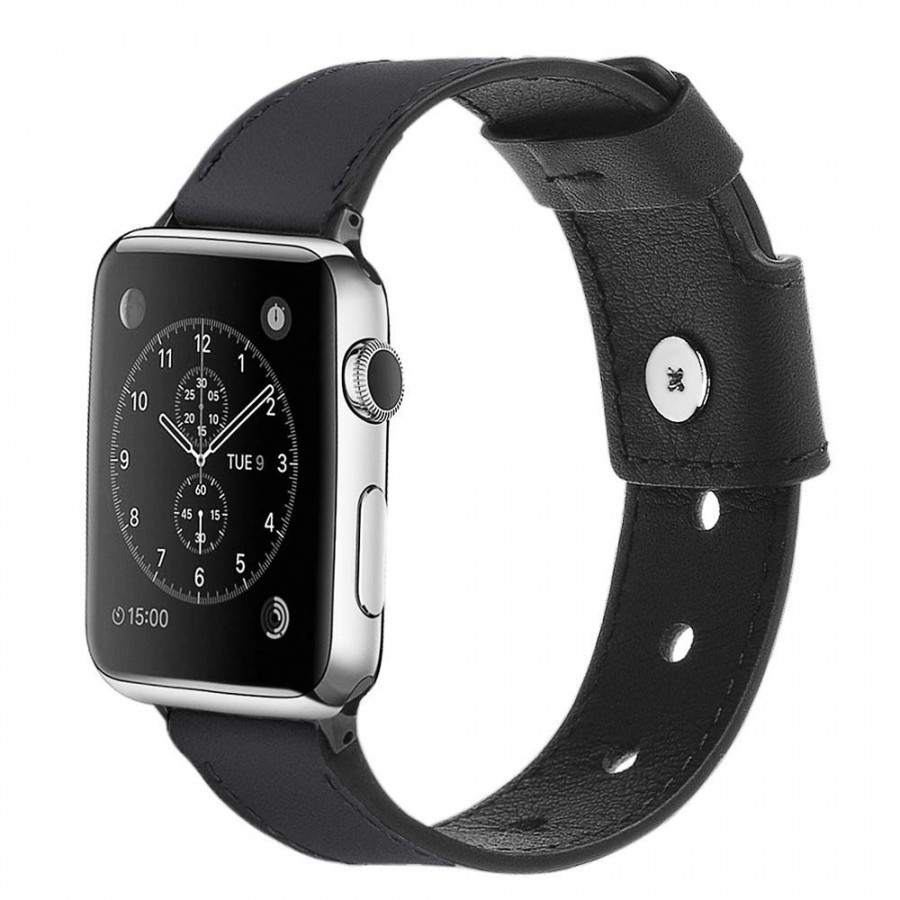 Dây đồng hồ Apple Watch, dây da Handmade 04 khóa thép không gỉ cho Apple Watch