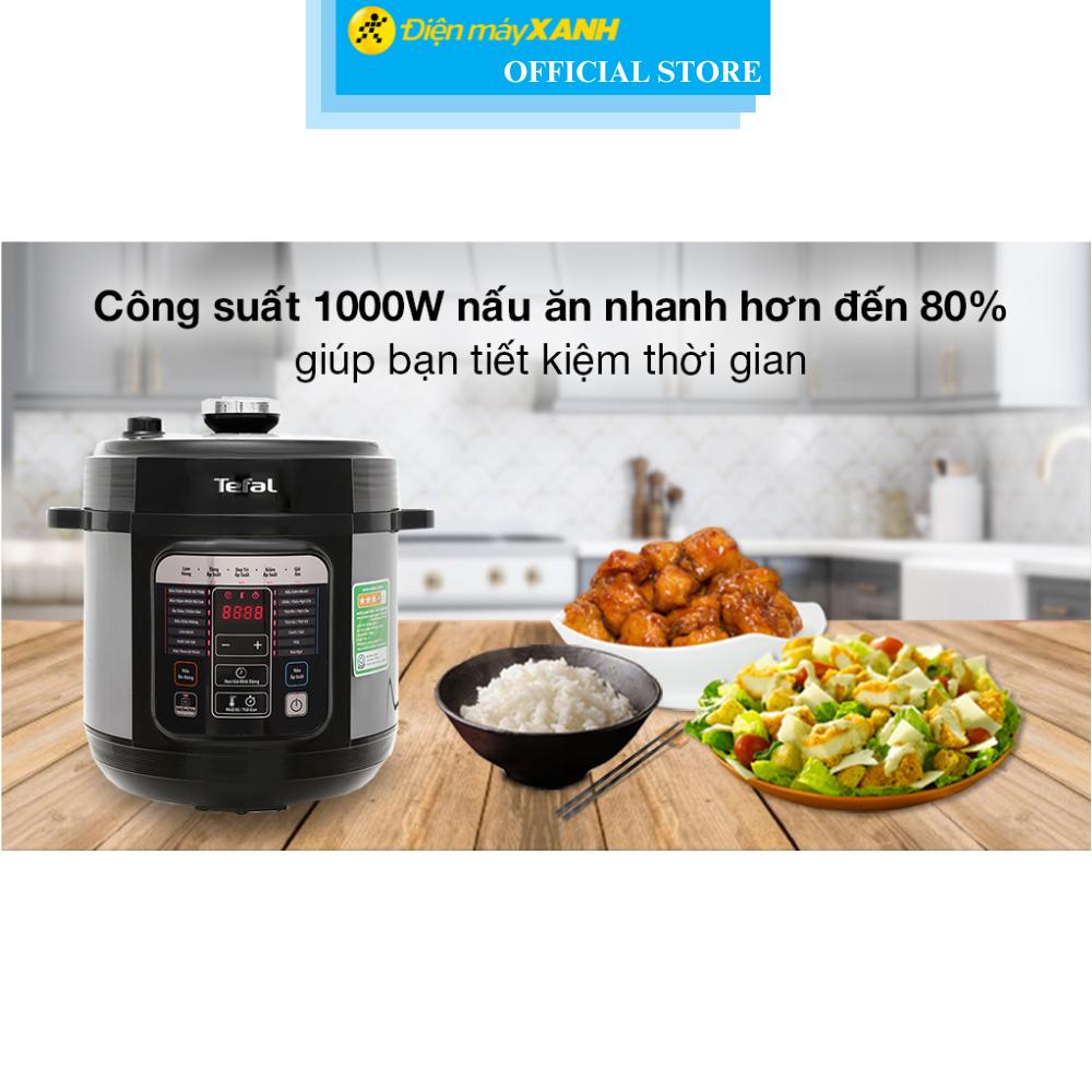 Nồi áp suất điện Tefal CY601868 6 lít - Hàng Chính Hãng