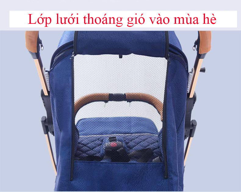 Xe đẩy du lịch siêu nhẹ hợp kim nhôm chịu lực, xe đẩy em bé, xe đẩy gấp gọn (xám)