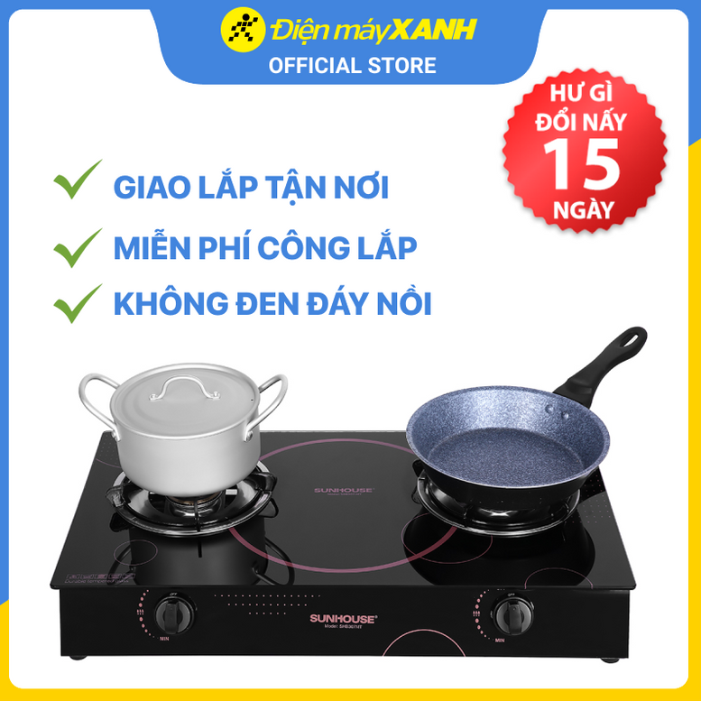 Bếp ga đôi Sunhouse SHB307MT - Hàng chính hãng