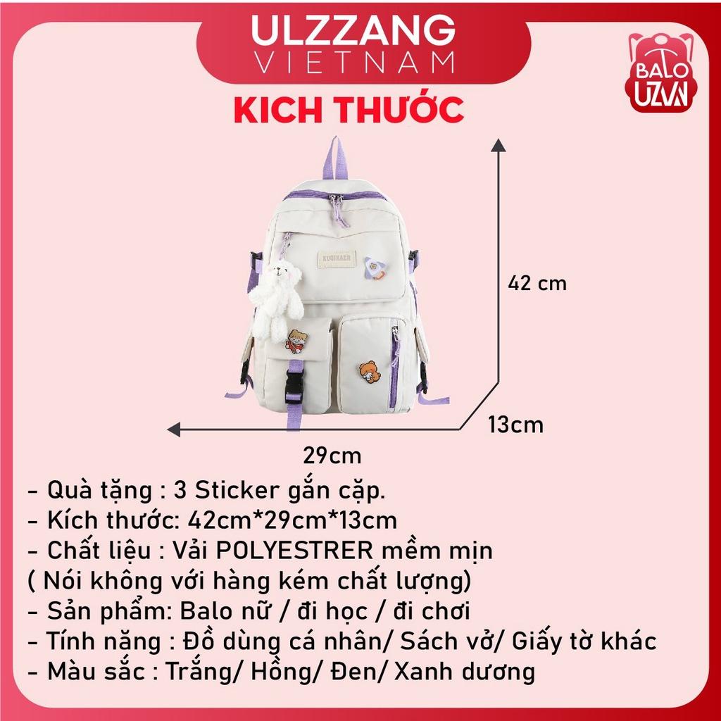 Balo nữ đi học thời trang Ulzzang Hàn Quốc, cặp sách đẹp hàng cao cấp dễ thương, túi xách sinh viên học sinh chống nước