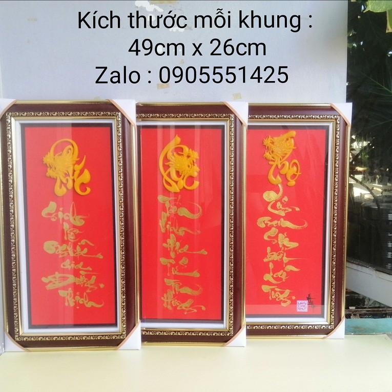 Bộ 3 tranh thư pháp PHÚC LỘC THỌ. Quà tặng mừng tân gia, khai trương