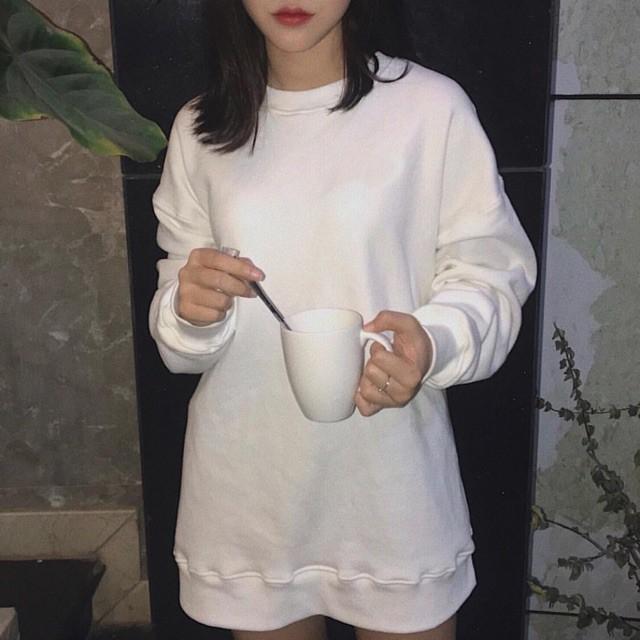 Áo Thun Trơn Tay Dài Bo Tay Hàn Quốc