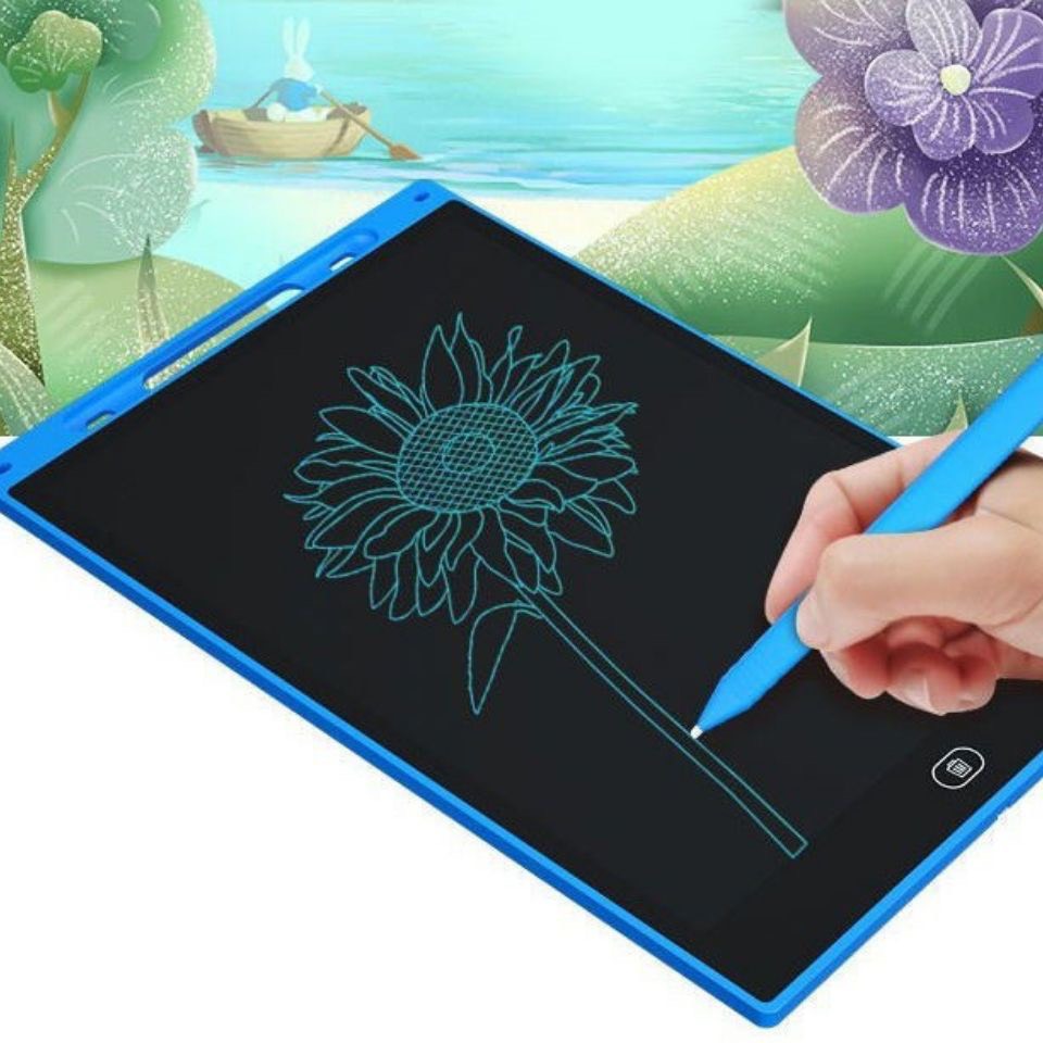 Bảng viết vẽ tự xóa LCD. Xoá nhanh chỉ với 1 nút ấn. Chỉ sử dụng 1 viên pin, thời gian sử dụng lên đến 2 năm, thay pin dễ dàng.