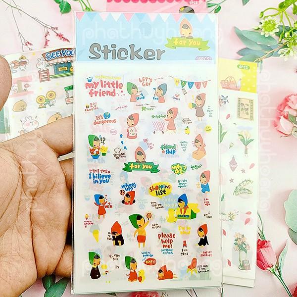 Bộ Sticker Hàn Quốc hơn 100 hình khác nhau cực đẹp