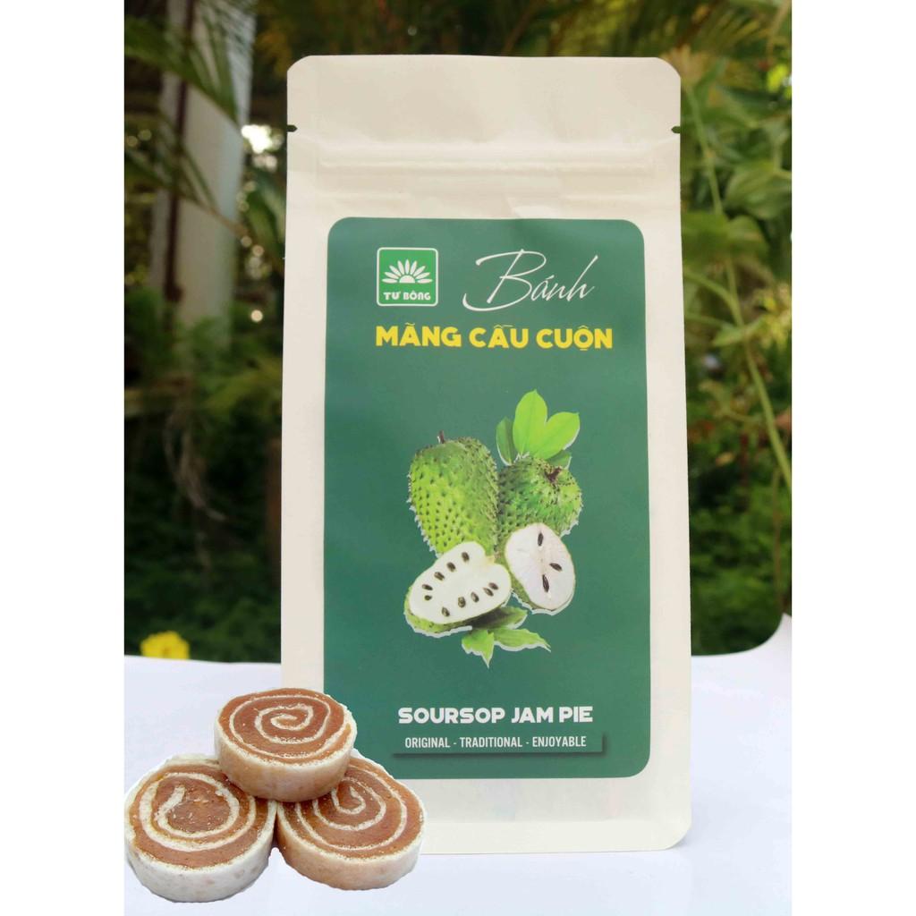 Bánh mãng cầu cuộn Tư Bông, chua ngọt và tiện dụng- Túi giấy 80gr - món ngon đặc sản Lai Vung, Đồng Tháp