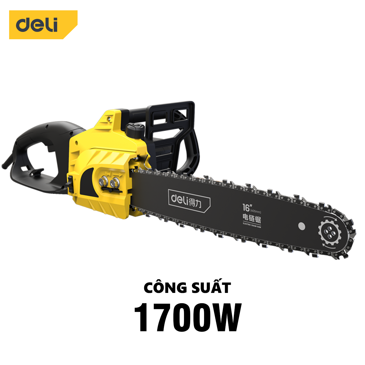 Máy Cưa Xích Động Cơ Điện Công Suất Lớn 2000W Chính Hãng DELI - Lưỡi Cưa 405mm Động Cơ Lõi Đồng