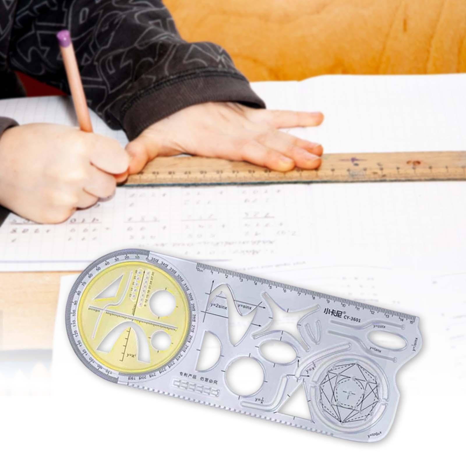 Geometric Ruler Drawing Ruler Measuring Stencil for Artists Sewing Office
