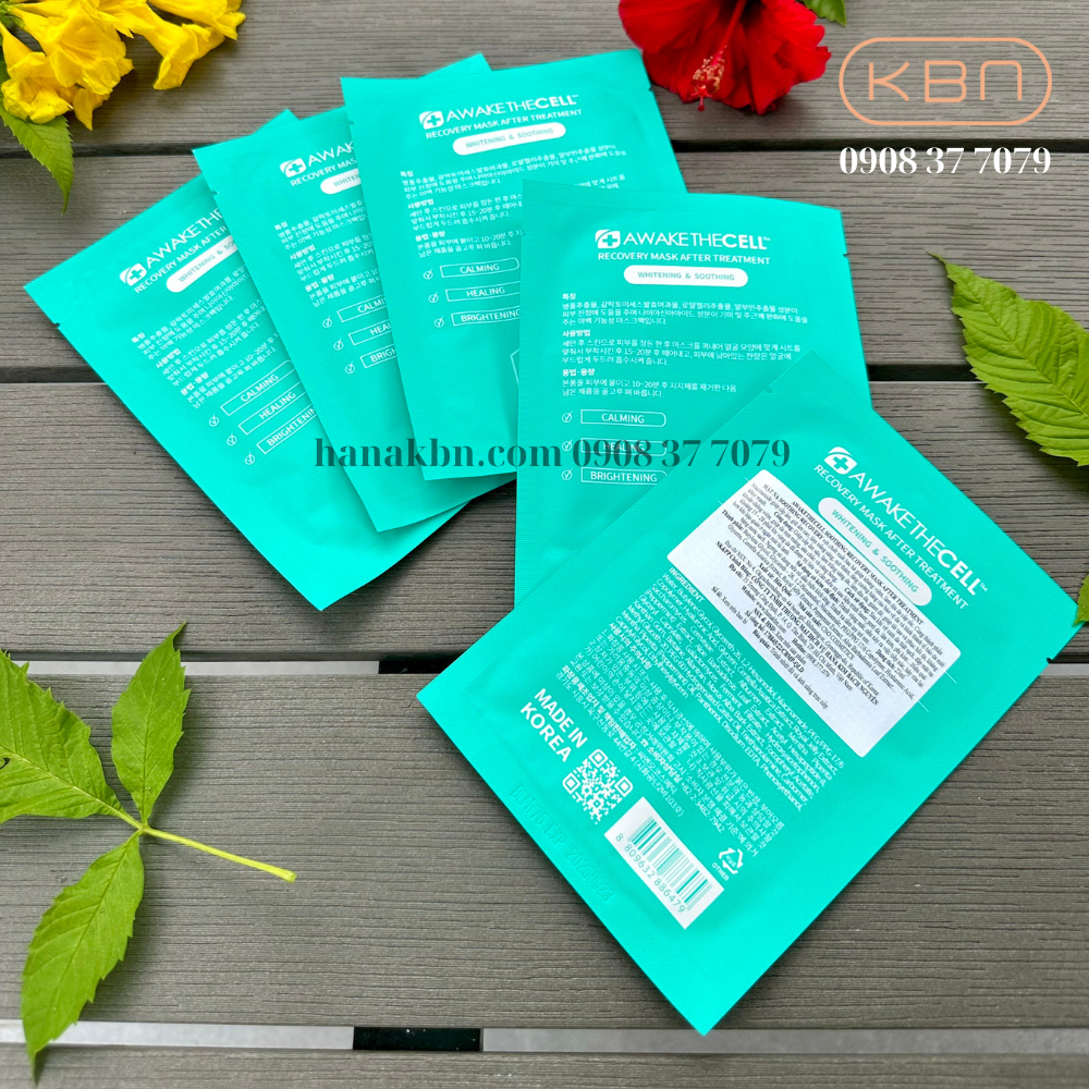 Mặt Nạ Cấp Ẩm, Làm Dịu Da, Dưỡng Trắng Da SOOTHING RECOVERY Awakethe Cell Hàn Quốc - Mặt nạ Phục Hồi (Hàng Chính Hãng)