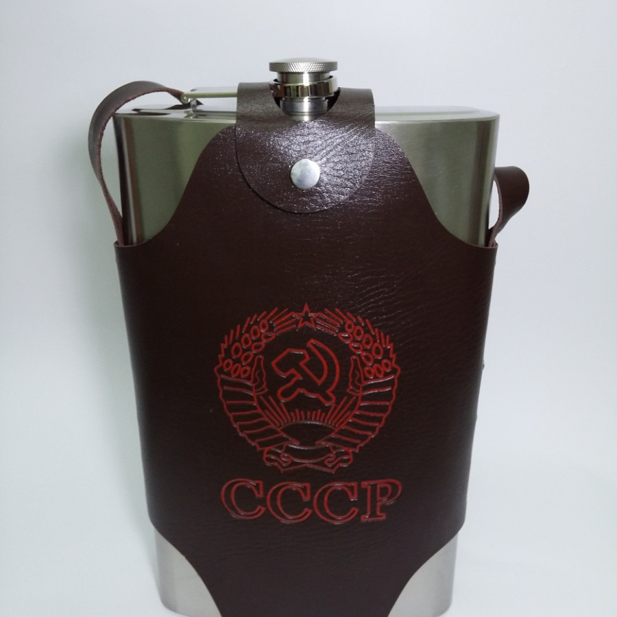 Bình Rượu Inox CCCP + Tặng Kèm Phễu Inox + Tặng Bao Da