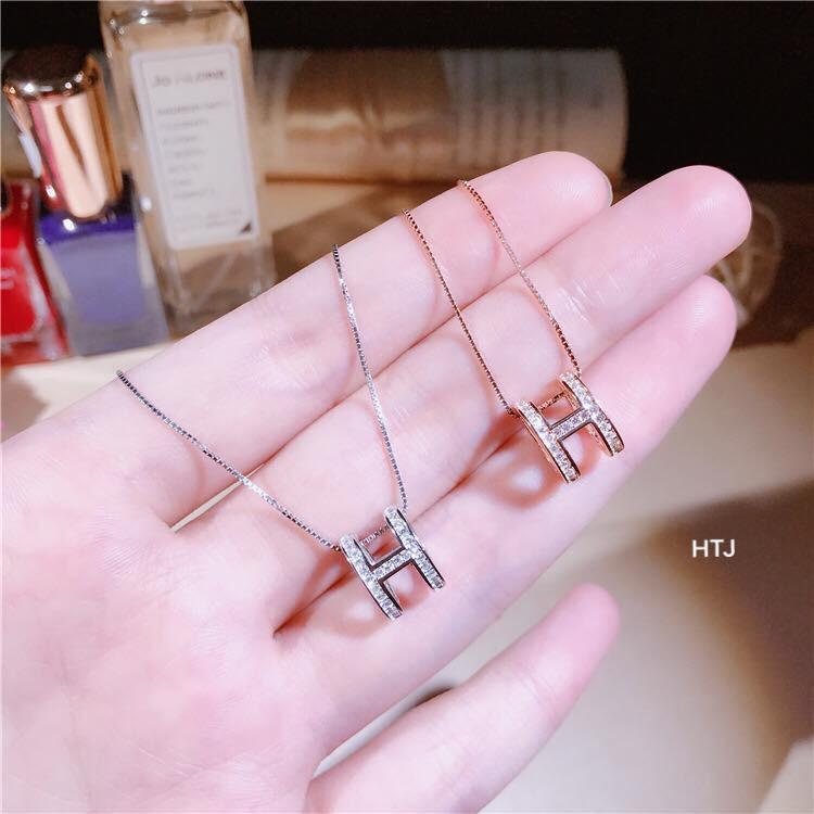 Dây chuyền mặt chữ H bạc ý cao cấp,phụ kiện trang sức,vàng bạc an chi