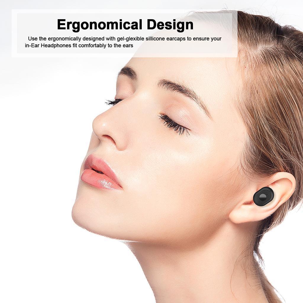 2X 5.0 Wireless Earphones Headphones TWS Mini Earbuds Headset Black