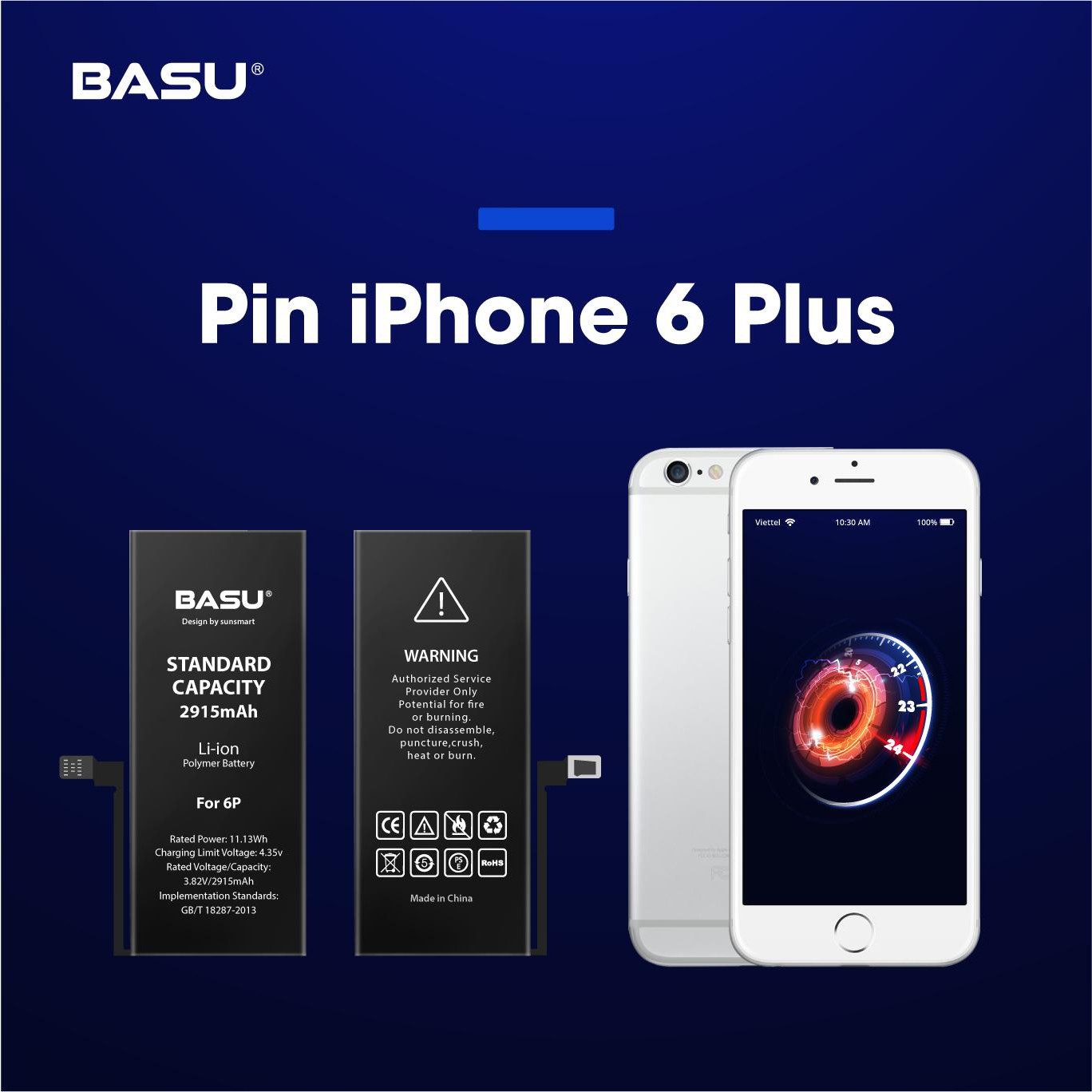 Pin cho iphone 6 Plus tặng kèm dây sạc - Chính hãng