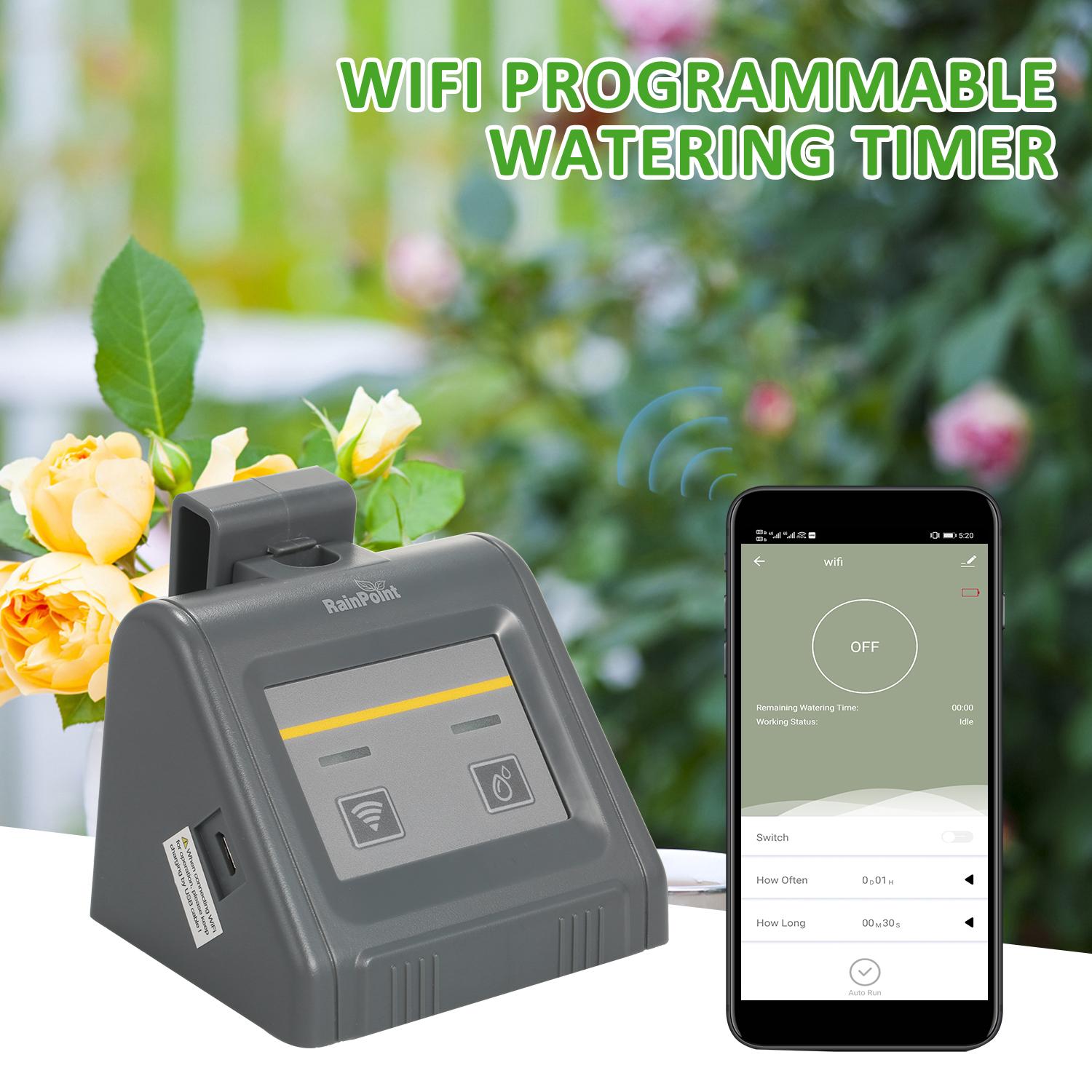 Hẹn giờ tưới có thể lập trình Wifi Bộ điều khiển tưới thông minh Hệ thống tưới tự động với ống nhỏ giọt Barb
