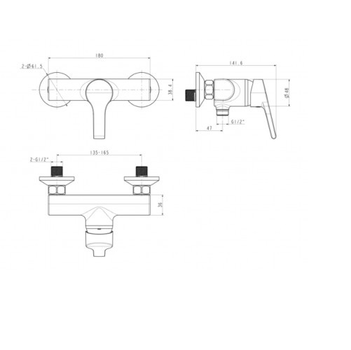 Vòi sen nóng lạnh gắn tường American Standard -Active WF-3913