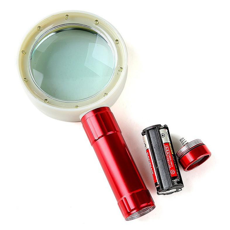 Kính lúp cầm tay 10X ️️ Kính lúp có đèn 75mm có đèn G75