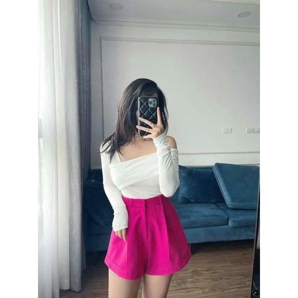 Áo trễ vai tay dài ️ ️ chất liệu co giãn tốt trẻ trung sexy đi chơi đi tiệc