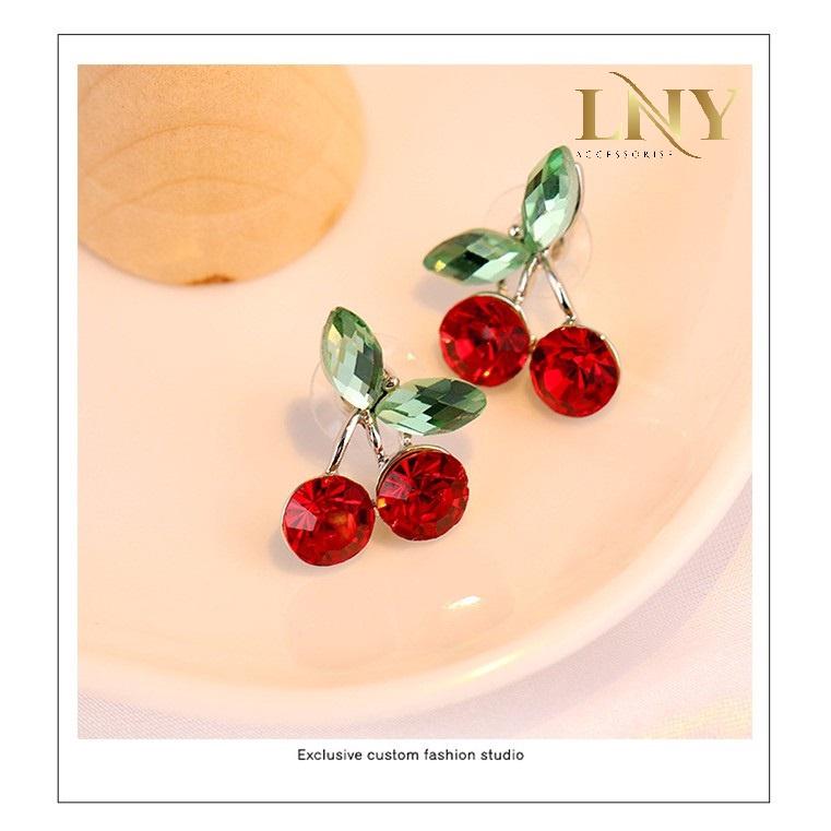 Bông tai nữ cherry phong cách dễ thương thời trang Hàn Quốc