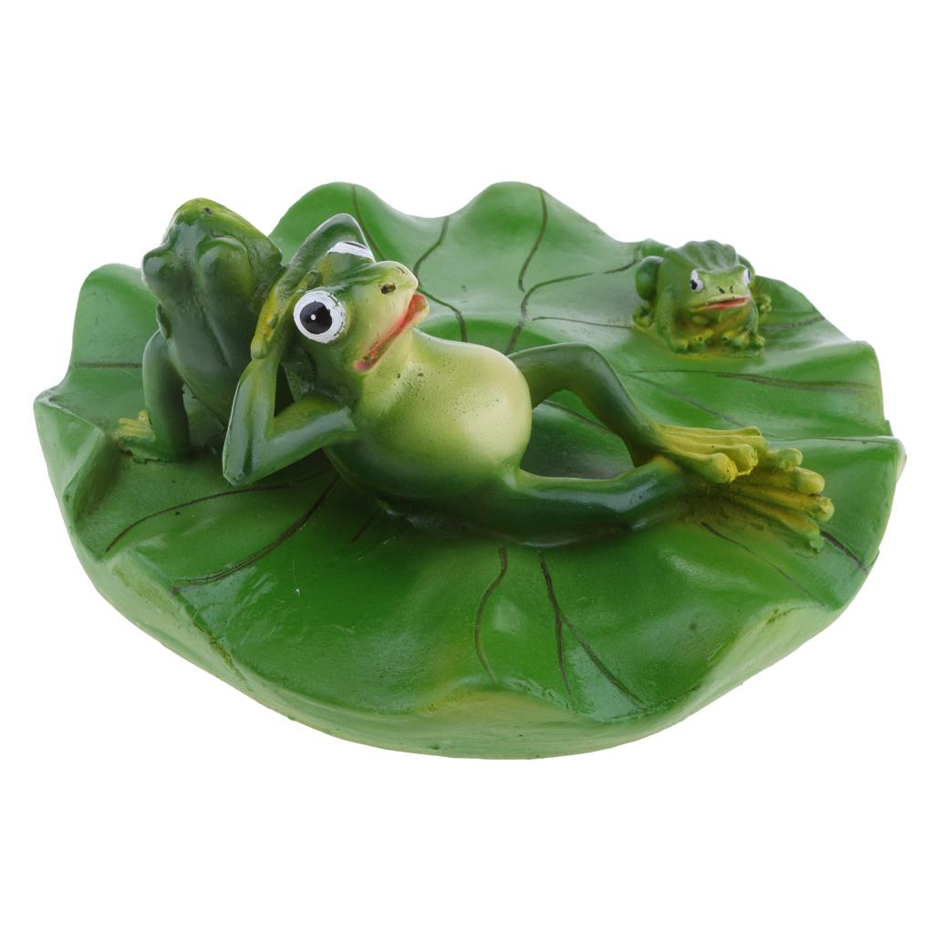 6 Type True to Nature Water Floating Ornament Pond Lily Lotus Leaf Frog Garden Pond Fishpond Summer Swimming Pool Decor