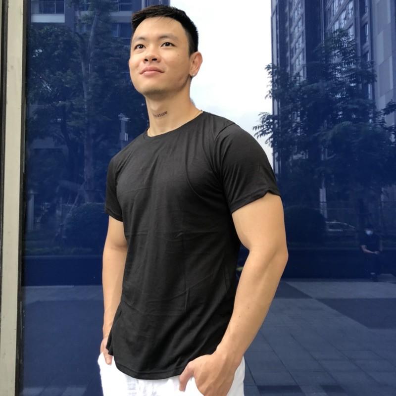 Áo phong Áo thun trơn đen trắng cotton 100%