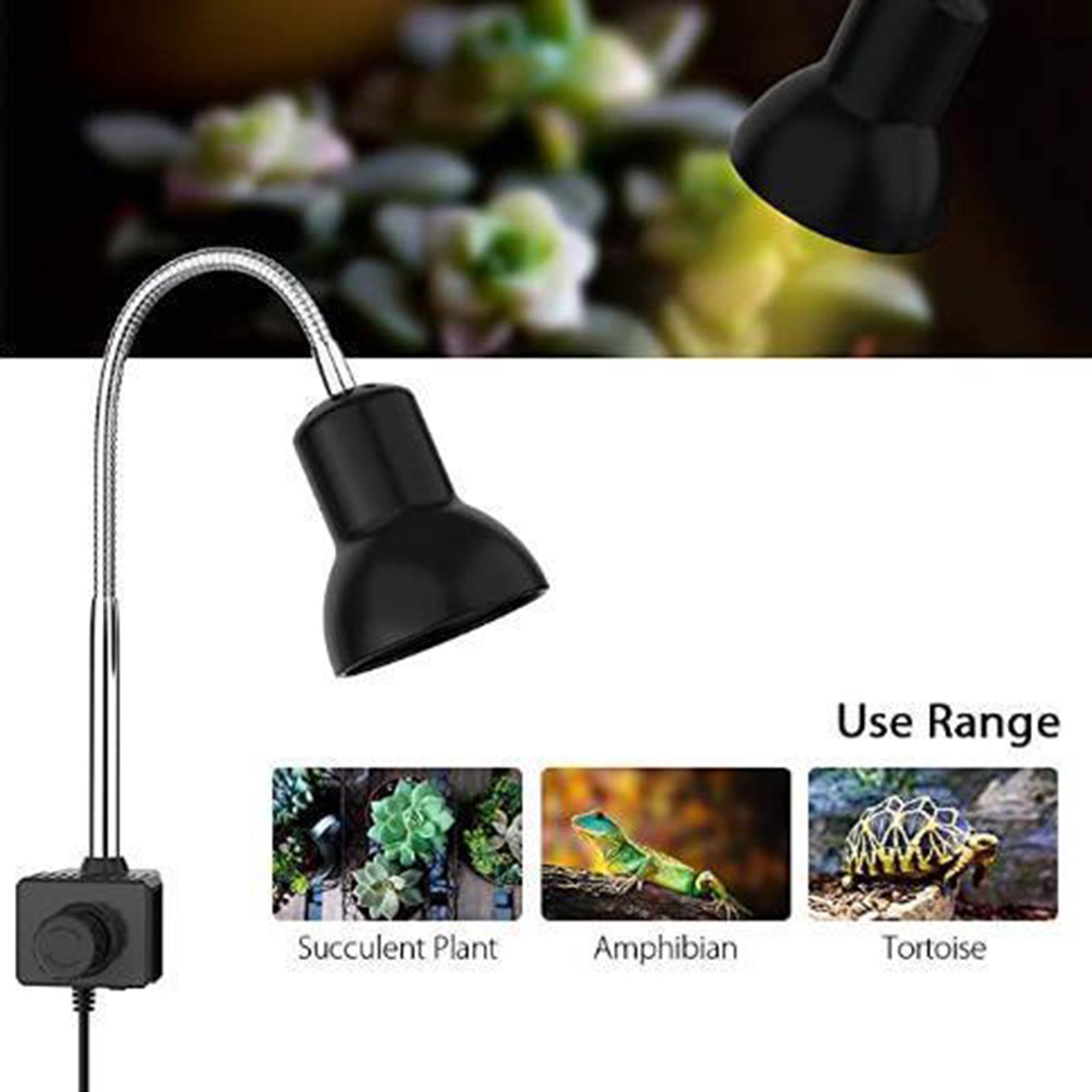 Reptile Heat Lamp, Clamp Lamp for Aquarium Adjustable Light and Temperature with Holder UVA UVB Basking Lamp 360° Rotatable for Turtle Snake Aquarium