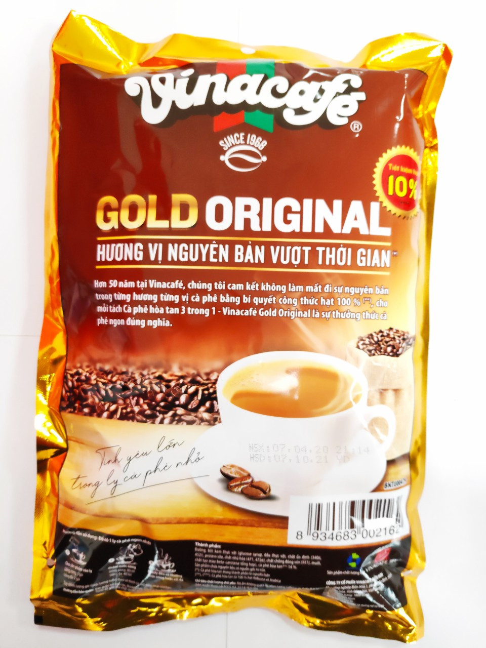 Bịch 40 Gói Cafe Hòa Tan 3 In 1 Gold Orinal Vinacafé 20g / Gói (Bao Bì Mới)