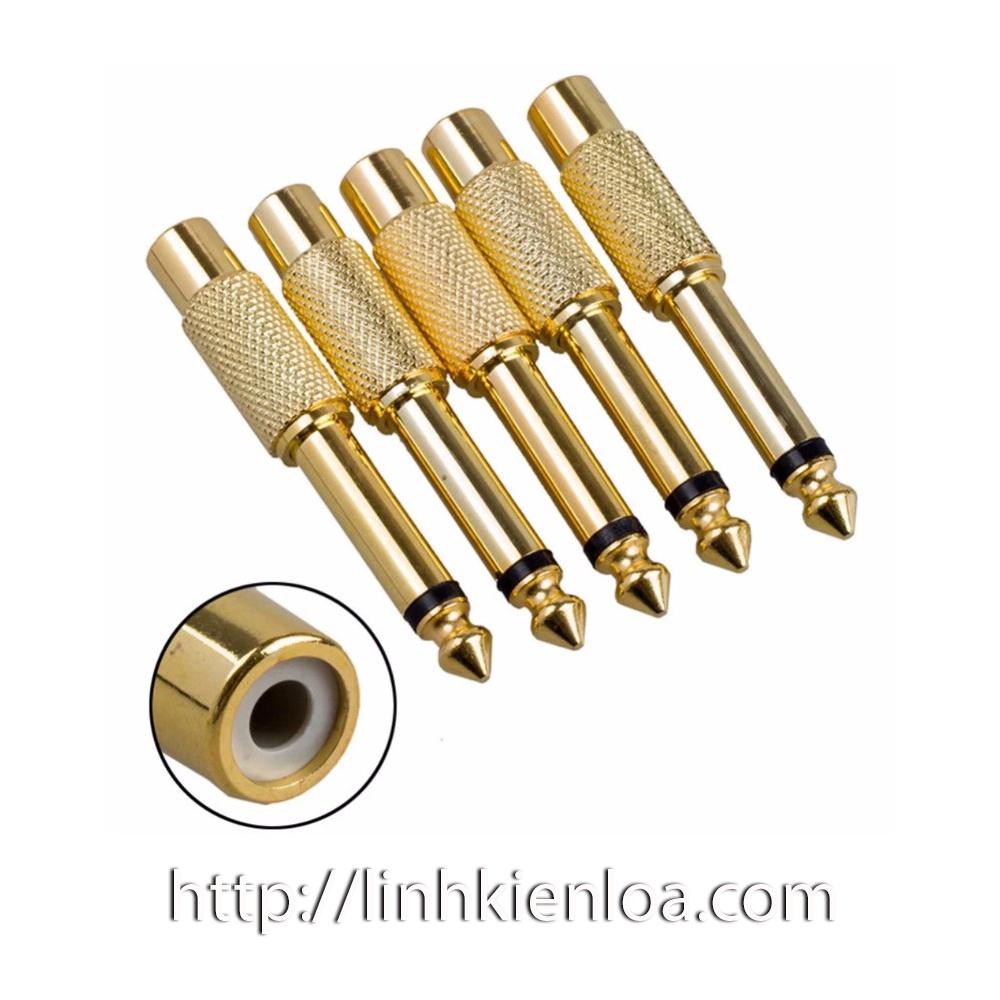 Jack chuyển 6 ly ra hoa sen - Jack chuyển 6.35mm ra AV , Jack mạ đồng chống nhiễu