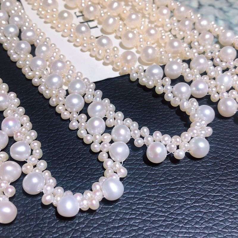 Vòng Cổ Ngọc Trai Thiên Nhiên Cao Cấp - Kết Viền Hoa Sao - Trang Sức Cô Tấm - PILULE PERL - CTJ9805