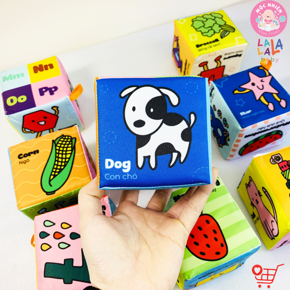 Đồ Chơi Hình Khối Vải Xúc Xắc Vui Nhộn Travel Block 9 pcs - Lalala Baby