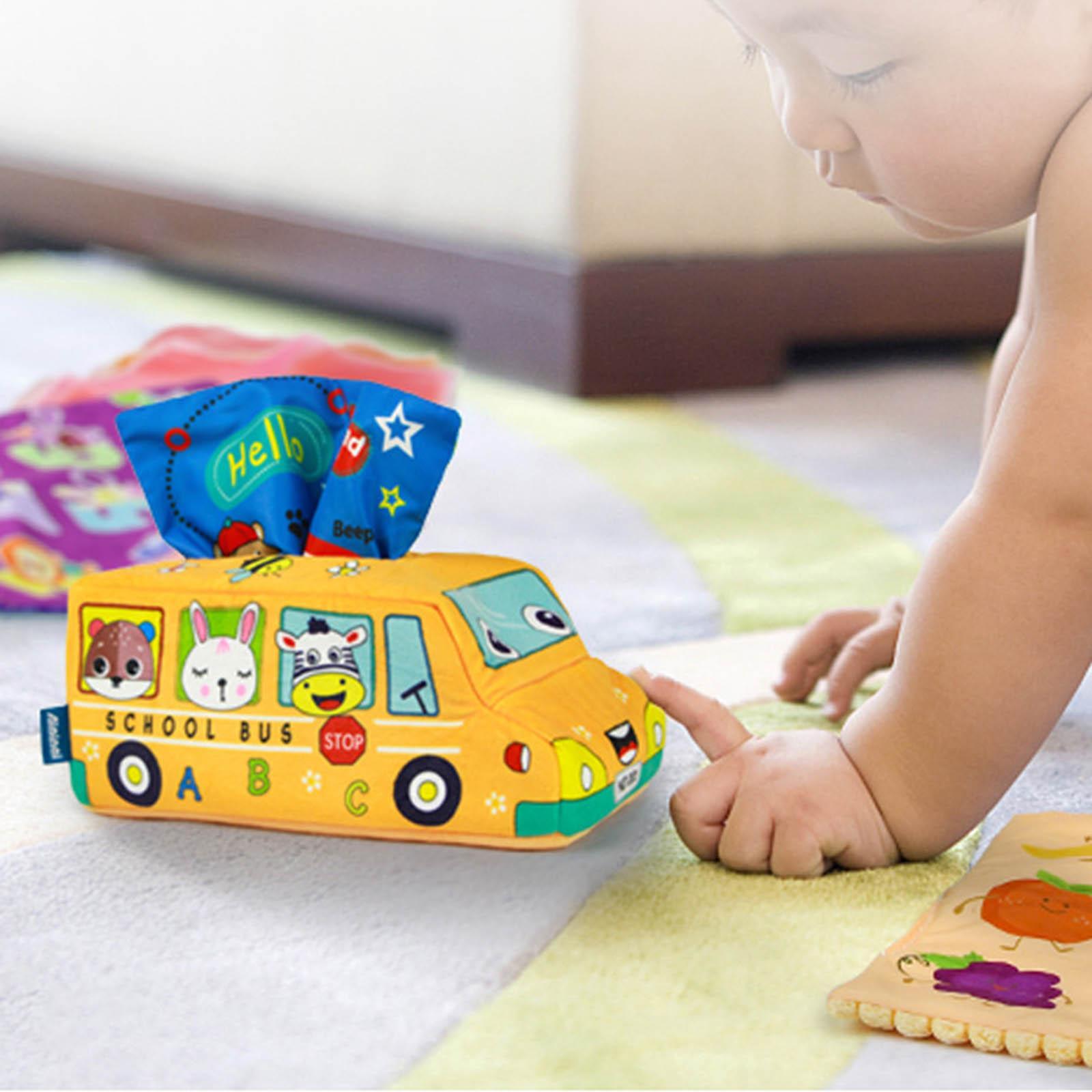 Baby Tissue Box Toys Preschool Learning for 6-12 Months Newborns