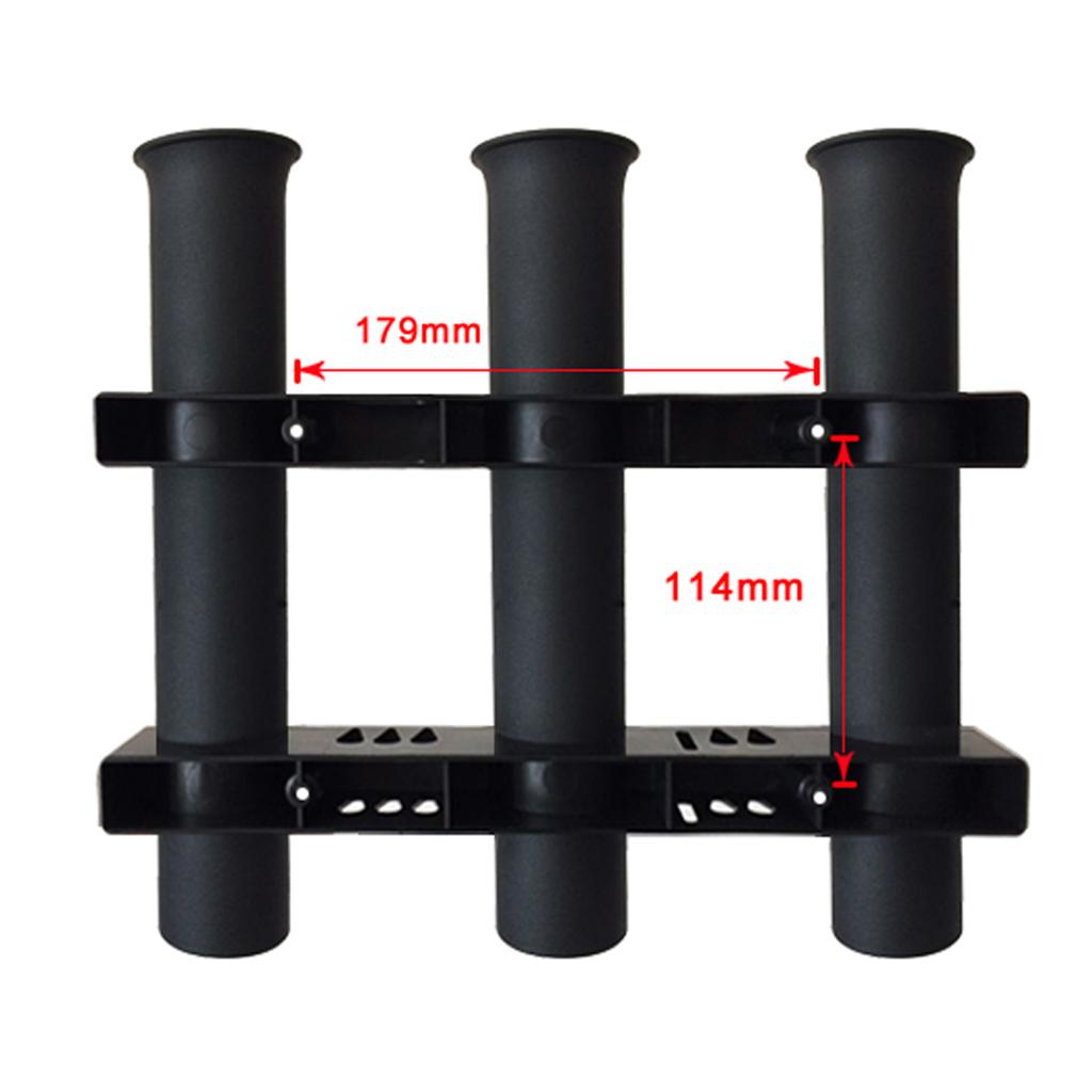 3 Rod Black Fishing Rod Holder Bracket Racks Sockets for Boat Yatch Fishing