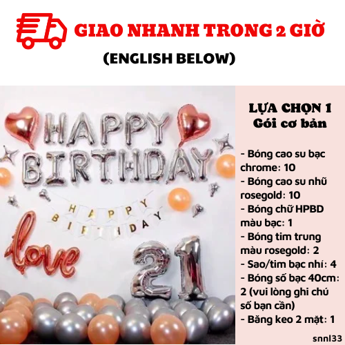 Bộ bong bóng sinh nhật người lớn adult birthday set SNNL33