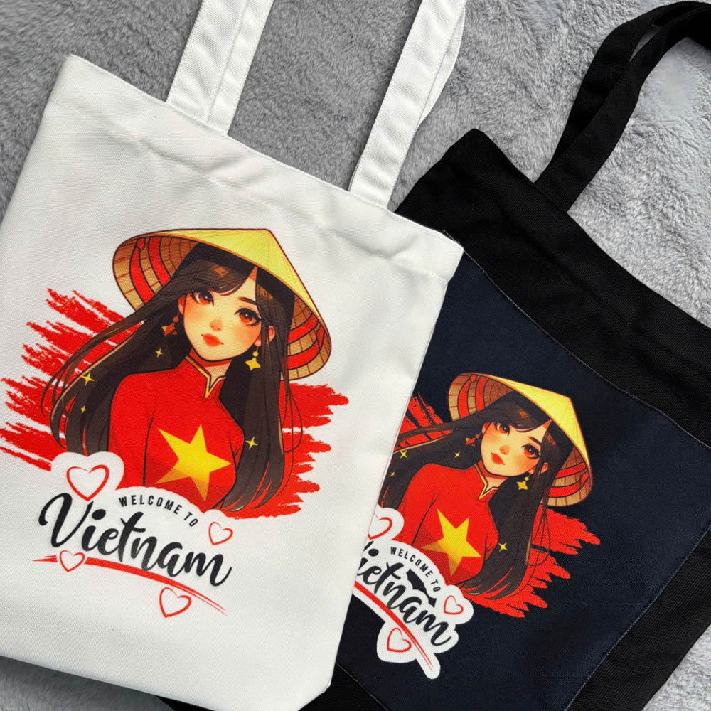 Túi canvas GIADO, túi vải bố, túi tote mẫu Việt Nam 3 miền Sài Gòn - Nhiều kích thước và màu sắc