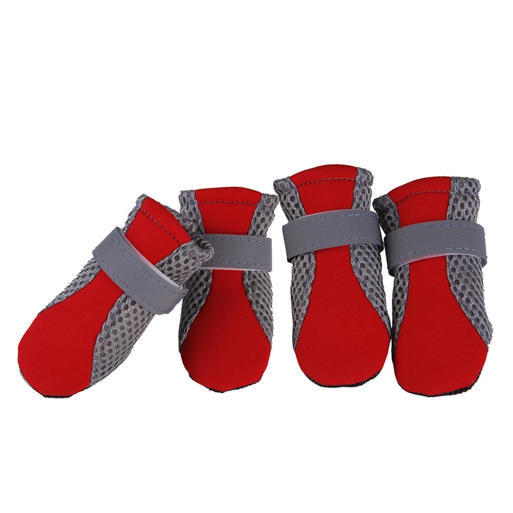 S/M/L Skid-proof Pet Dog Shoes, Puppy Boots Booties, Pets Paw Protector Red S