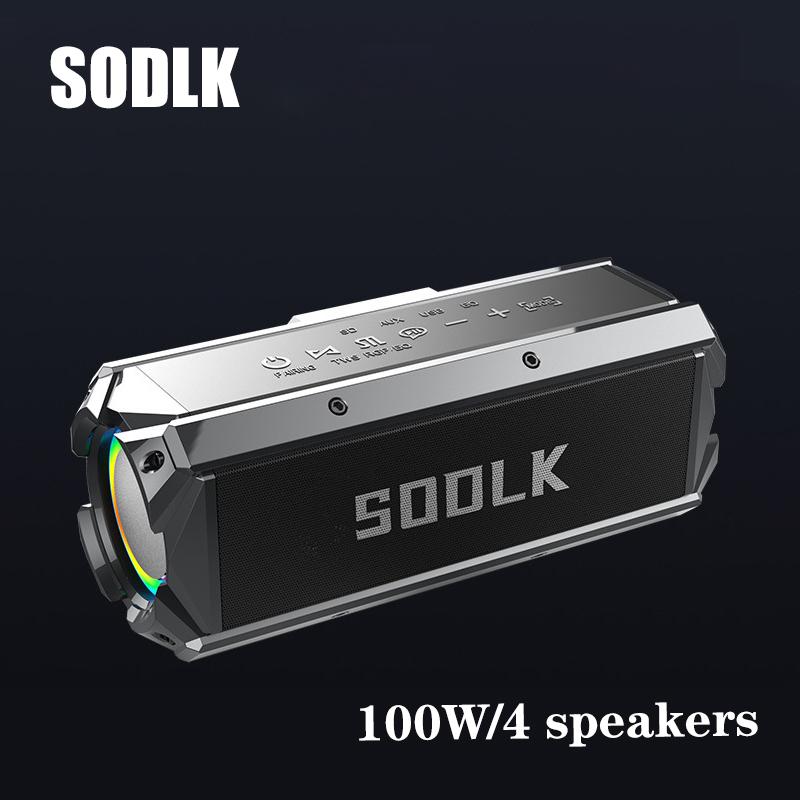 Loa Bluetooth SODLK T200 Loa siêu trầm công suất cao 100W IPX5 Chống nước Pin dự phòng siêu dài 10400mAh Hỗ trợ thẻ TF, USB Màu sắc: T200