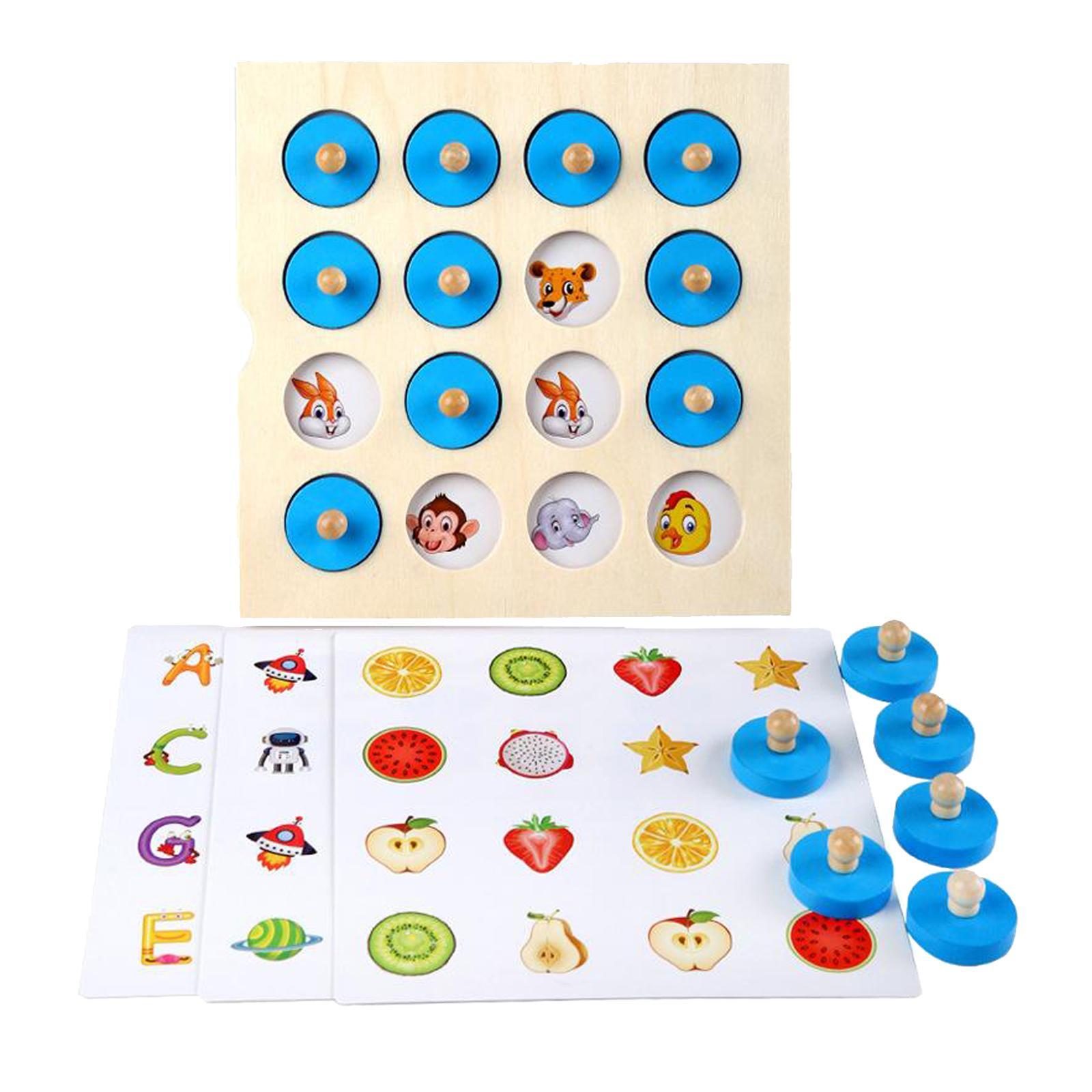 Kid Wooden Memory Chess Board Memory Training Game Educational Toy