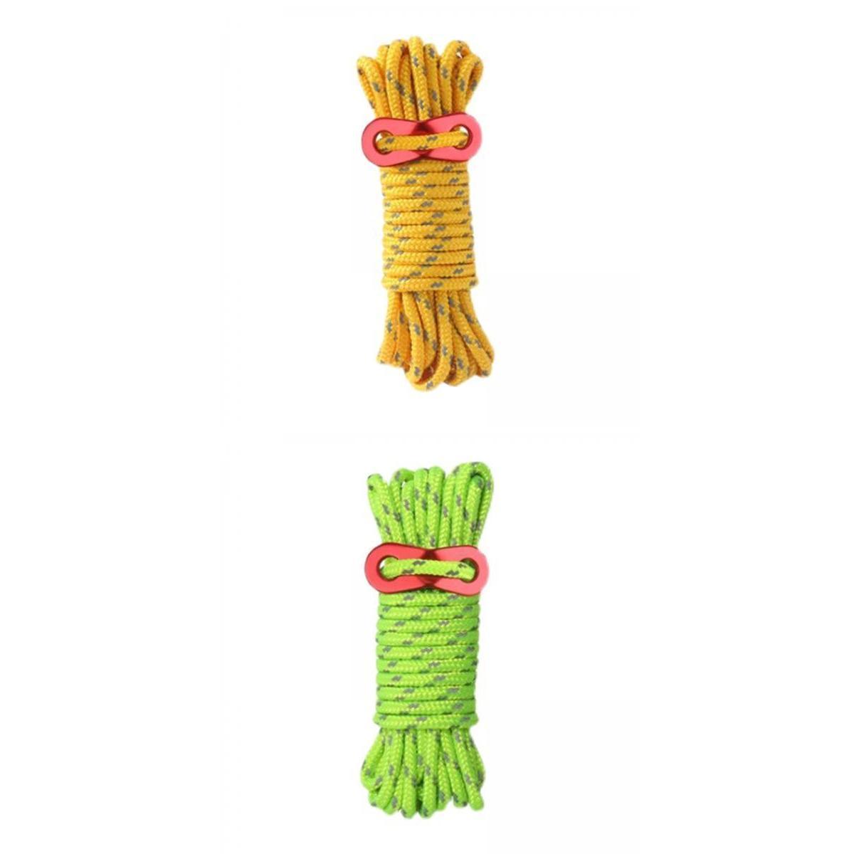 2 in Set Guy Lines Tent Cord with Adjuster 5mm 13ft for Camping Tent Tarp