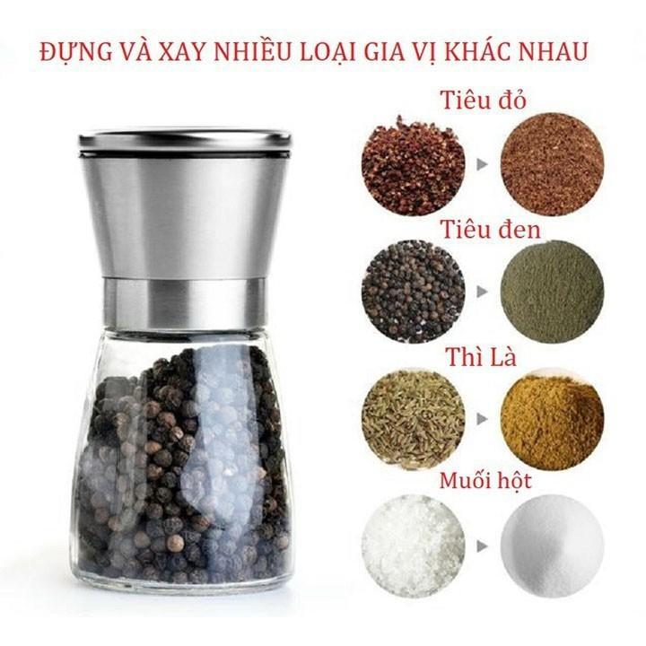 Dụng Cụ Nắp Inox Đa Năng Đựng Và Xay Tiêu