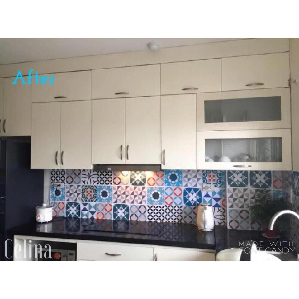 Decal gạch bông dân trang trí bếp, nhà cửa