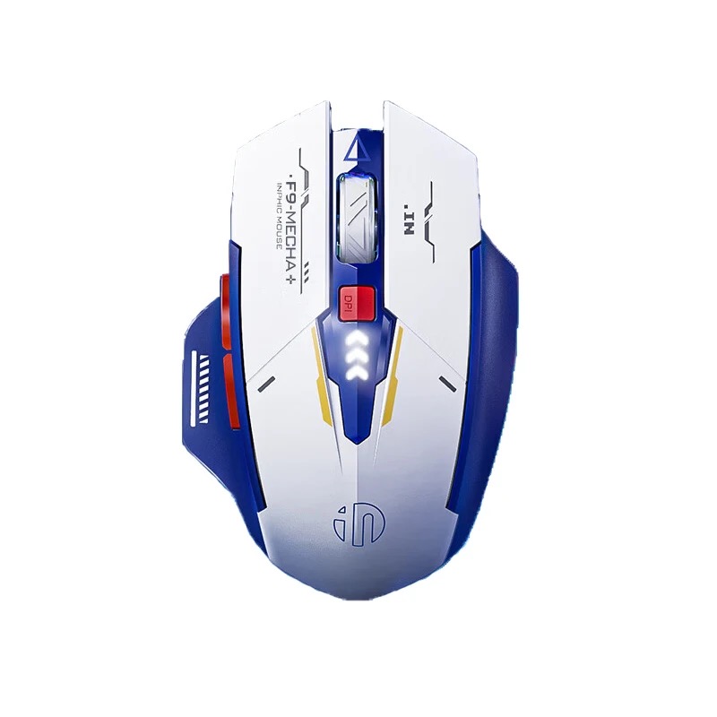 ￼Chuột máy tính không dây gaming TEKKIN F9 GUNDAM pin sạc 6 nút công thái học silent tắt tiếng chống ồn wireless - hàng chính hãng